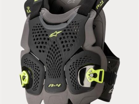 ALPINESTAR A4 MAX CHEST PROTECTOR | BLACK ANTHRACITE YELLOW FLURO / XL-2XL
